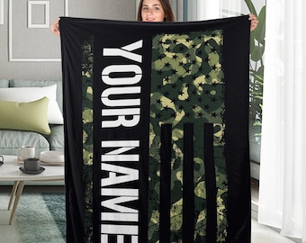 Army Blanket, Personalized Blankets And Throws, Military Blanket, Military , Christmas Gifts, Veterans Day Gifts, Gifts For Military BXMF50