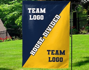 Custom House Divided Garden Flag, House Divided Football Metal flag, House Divided College Round Sign,Team Gift, Sport Lover Gifts G5OY01-10