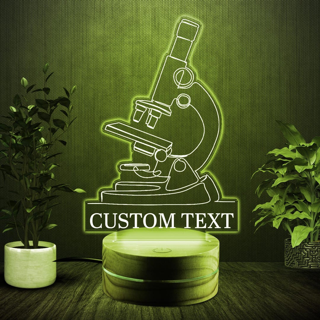 Custom Biology Microscope Light, Personalized Name Acrylic Light With ...