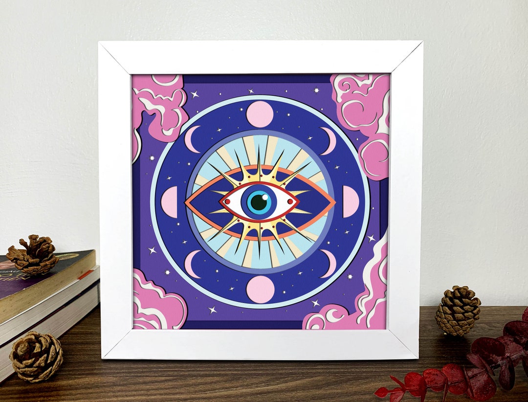 Evil Eye Shadow Box 3D Svg, Evil Eye 3D Svg ,evil Eye 3D Box Svg ,evil