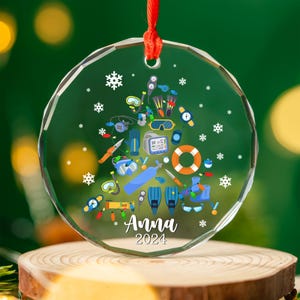 Personalized Swimming Christmas Tree Decor Ornament, Swimmer Christmas Gift, Swimming 2024 Ornament, Sport Team Gift Custom Swimmer SK3I14