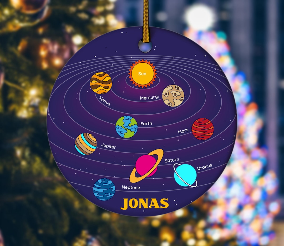 Solar System Rotation Gift Custom Solar System Ornament, Outer Space Xmas, Planet Christmas ...