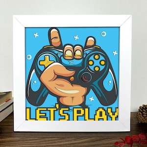Jeu vidéo Shadow Box 3D Svg, jeu vidéo 3D Svg, jeu vidéo 3D Box Svg, jeu vidéo Light Box Svg, Layered Cardstock Art, Shadow Box Template
