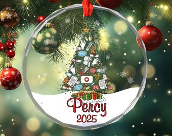 Personalized Nurse Christmas Tree Ornament, Custom New Nurse Name Ornament 2025, Nurse Appreciation Keepsake, Nurse Graduation Gift C1NC23