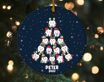 Custom Dental Christmas Tree Ornament, Dental Assistant Gift, Christmas Dentist Ornament, Personalized Dental Gift, Dentist Ornament CYMR49