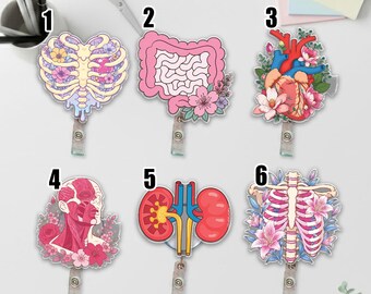 Portatarjetas de anatomía, portatarjetas médico floral, portatarjetas de esqueleto, portatarjetas de corazón, portatarjetas, portatarjetas de enfermera, regalo para el sector salud GAKN07