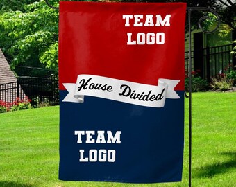 Custom House Divided Garden Flag, House Divided Football Metal flag, House Divided College Round Sign, Team Gift, Sport Lover Gifts G5OY01-7