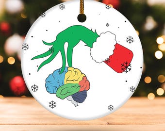 Science Brain Anatomy Christmas Ornament, Neuro Nurses Gift for Neurology Science Teacher Nursing School Students Neurologist NEXV23