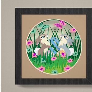 3D Frohe Ostern Schatten Box svg, Hase Ostern Light Box svg, Hase Ostern svg, Ostereier svg, Kaninchen svg, religiöse 3D Box, geschichteter Karton Art