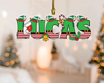 Custom Name Ornament for Kids, Personalized Boys Girls Christmas Ornament 2025, Christmas Keepsake, Xmas Gifts for Kids C1KS20
