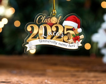 Class of 2025 Ornament, Personalized Graduation Christmas Ornament, High School Graduation Gift, College Graduated, New Graduate C1LJ13