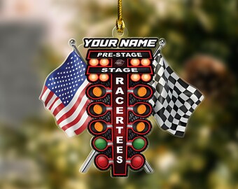 Pre-Stage Drag Racing Lights Christmas Ornament 2D, Custom Name Ornament, Gift For Lover SK3303
