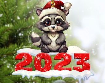 Raccoon Christmas Ornament, Cute Raccoon Ornament, Racoon Lover Gift, Xmas Ornament Family, Xmas Gifts, Christmas Home Decor KBUY35