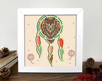 Owl Shadow Box Svg - Etsy Ireland