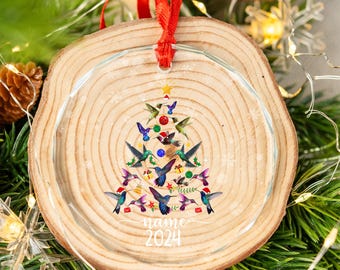 Personalized Hummingbird Ornament, Hummingbird Lover Gift, Hummingbird Gifts, Bird Ornament, Hummingbird Tree Ornament, Animal Lover NFXS22