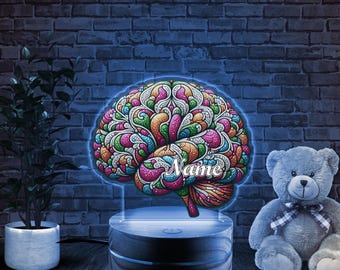 Brain Personalized LED Night Light, RC, Perfect for Students, Science Lovers & Gifts D1DE34