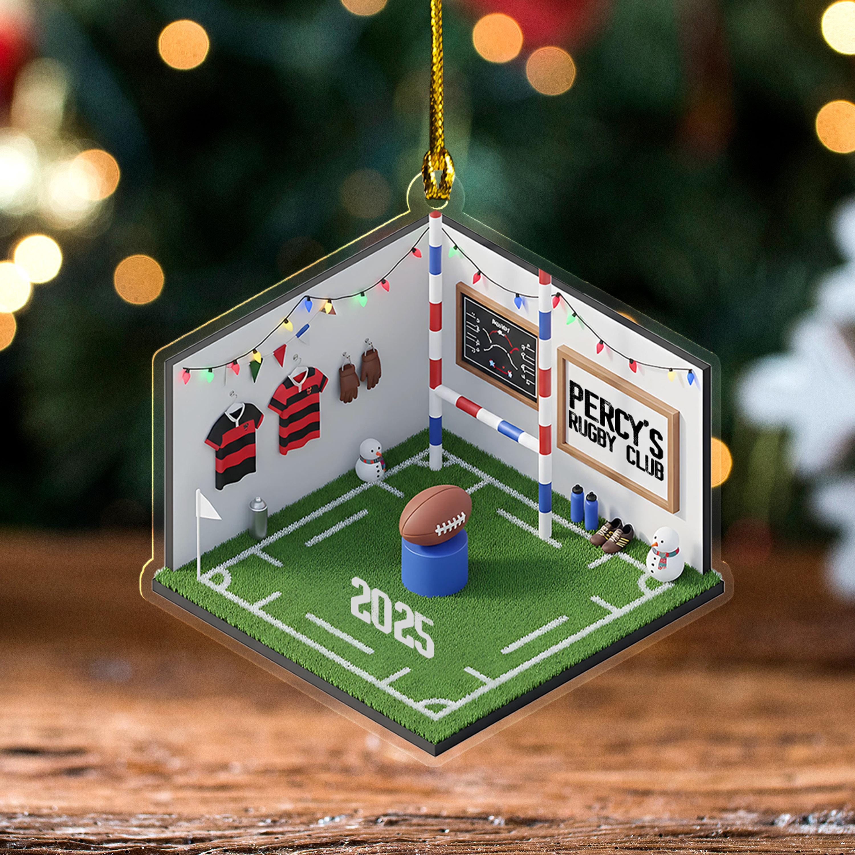 Personalized Rugby Player Christmas Ornament, Gift for Rugby Players ...