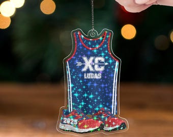 Cross Country Ornament,Personalized Sports Ornament,Sport Team Gift,Cross Country Coach Ornament XC Runner,Runner Team Gift G5QP11