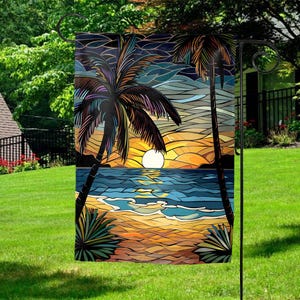 Summer Garden Flag, Beach Garden Flag, Personalized Flag, Porch Decor, Entry Flag, Yard Decor, Housewarming Gift, Florida Garden Flag D1IY32