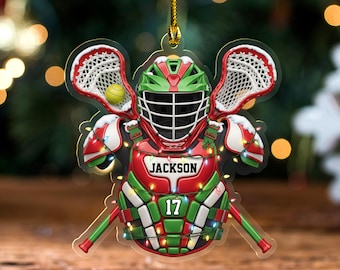 Personalized Lacrosse Christmas Ornament,Lacrosse Keepsake,Lacrosse Player Ornament,Lacrosse Lover Gift,Gift for Players & Coaches BZKW07