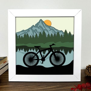 Allez explorer Shadow Box 3D Svg, Allez explorer 3D Box Svg, Bicycle Svg, Allez explorer Light Box Svg, Layered Cardstock Art, Shadow Box Template