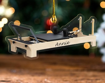 Personalized Pilates Reformer Acrylic Ornament, Fitness Christmas Tree Decoration, Unique Gift for Pilates Lovers, Gym D2M110