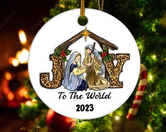 Joy to the world Christmas Ornament-Family Keepsake Gift-Christmas Gift for Christian Family-Christian Christmas ornament CYMR59