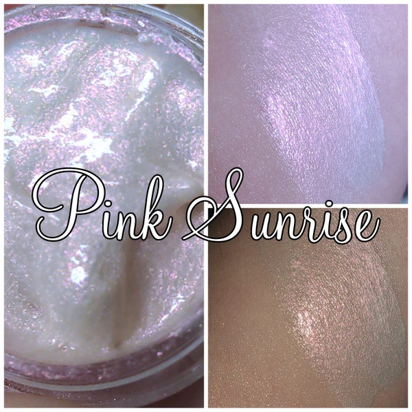 Lipgloss PINK SUNRISE -Opal Shimmer- Color Shift Pink Pearl Gold- Natural Lipgloss- Lip Shimmer- Lipstick Pot