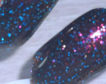 Starry Skies Color Shifting Nail Polish, Black and Holographic Glitter Polish, 21 Toxin Free