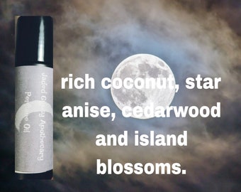 Island Moon Perfume Oil, Tropical Perfume, Coconut, Cedarwood, Summer Perfume, Perfume Oil Roll On