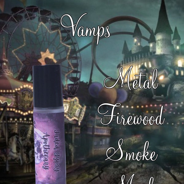 Santa Carla Vamps Perfume Oil, Metal, Smoke, Firewood, Musk, Smoky Scent, Gothic Fragrance, Halloween, Witchy