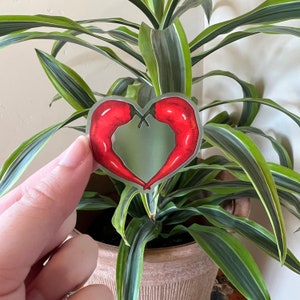 Clear Red Chile Heart Sticker