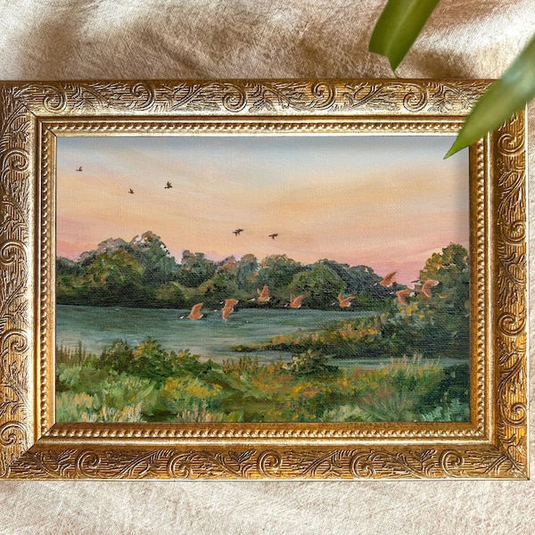 Wild Geese Flying Over River Fine Art Print: Giclee Print Inspired by Mary Oliver