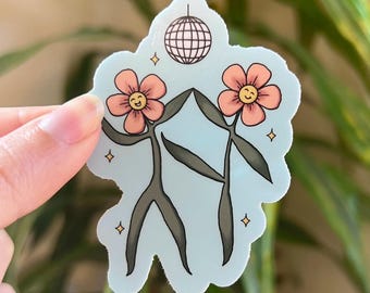 Dancing Daisy Sticker | Disco Decal | Happy Sticker