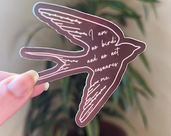 Jane Eyre Sticker | I Am No Bird | Charlotte Brontë | Bookish Sticker Kindle