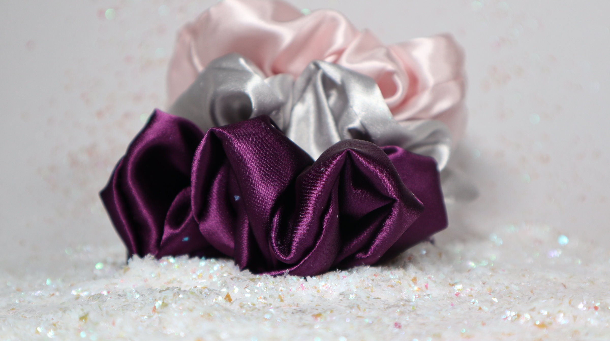 Silver Satin Scrunchie - Etsy