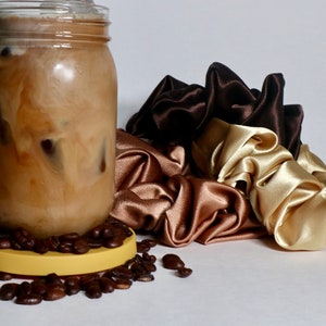 Espresso Brown Satin Scrunchie