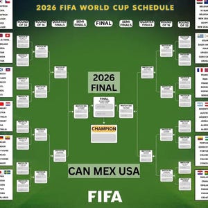 Poster internationaal voetbalschema 2026 - Tracker voor toernooibeugel
