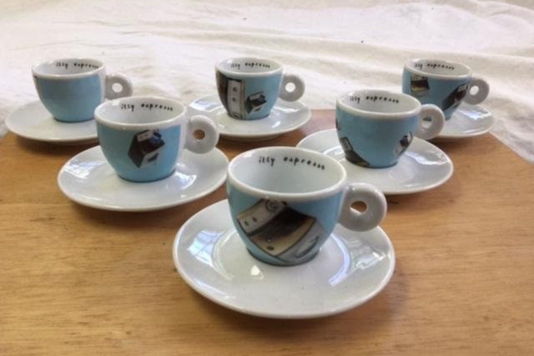 Illy Art Espresso Cups, 2001 International Flight by Norma Jeane, Set