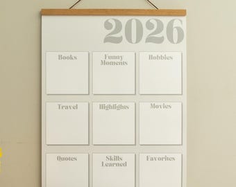 2026 Year Recap Poster | Interactive Wall Decor, Goal Tracking Journal
