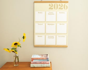 2026 Journal Recap Poster | Wall Interactive Decor | Category Tracking | Blank Category Journal | Goal Tracking