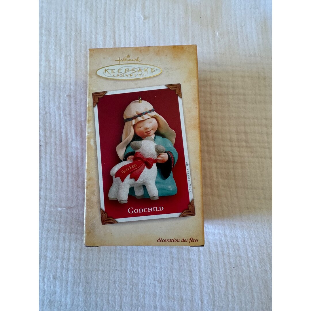 Hallmark Godchild Ornament Child With Lamb Etsy