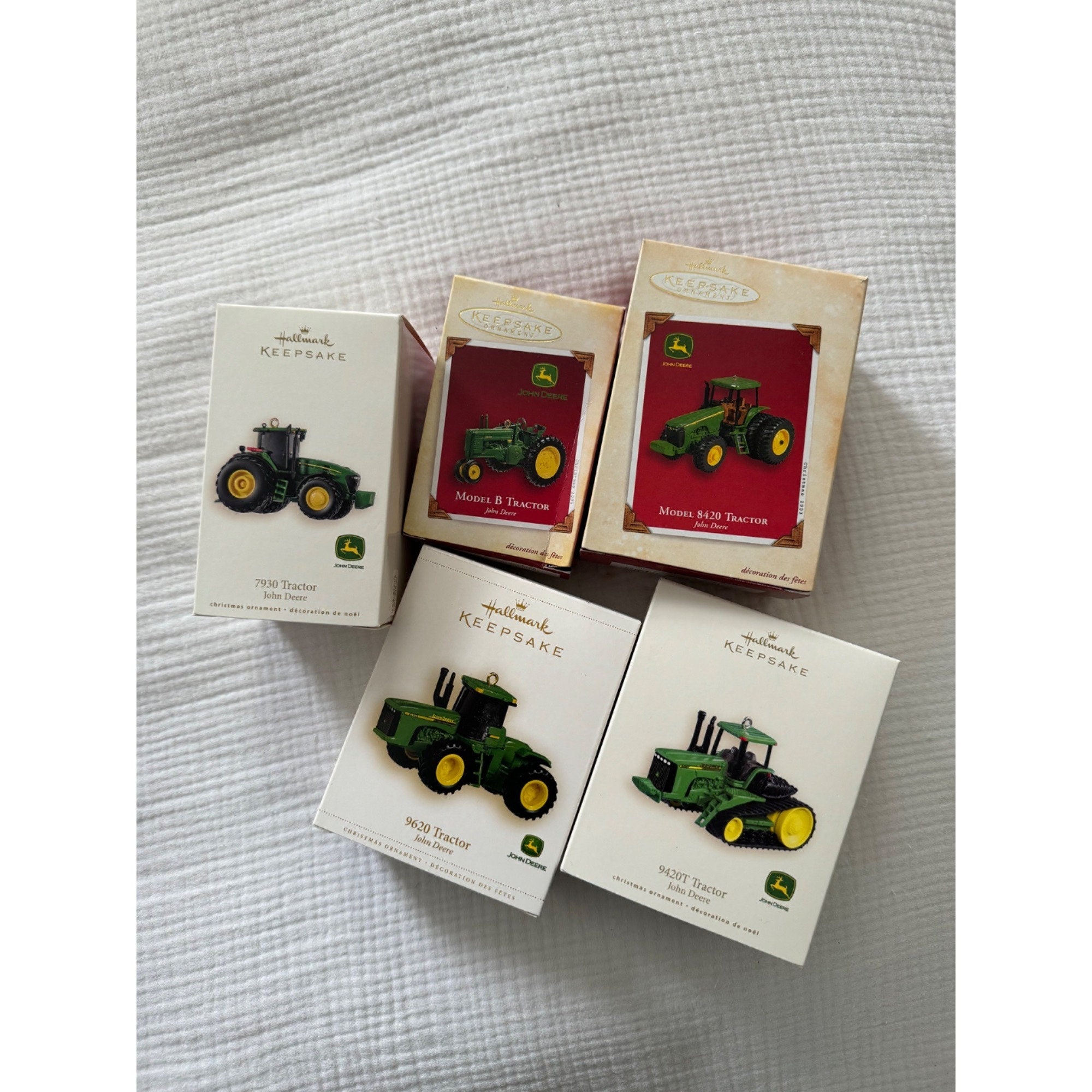 Set of 5 John Deere Tractor Hallmark Ornaments Etsy