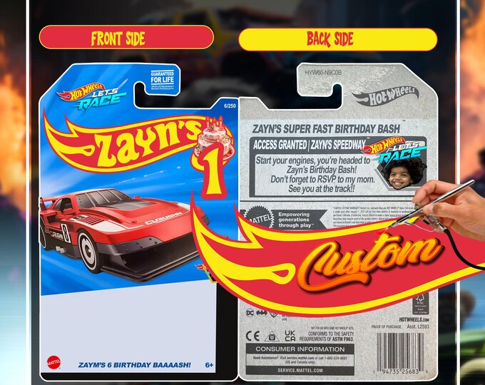 Custom Hot Wheels Party Favor Packaging DIY Printed Template Racing — free download