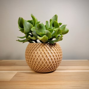 Indoor Planter - MAUI GOLD - Eco Friendly Plant Pot - Made with Recycled Materials - drip tray included