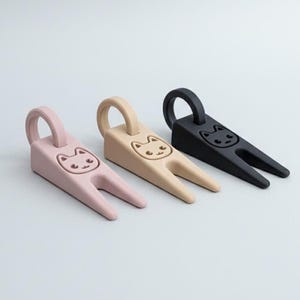 Stretching Cat Door Stopper: Whimsical Home Decor with Wall Mount