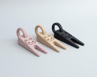 Stretching Cat Door Stopper: Whimsical Home Decor with Wall Mount