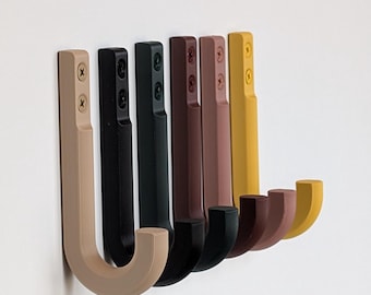 Wall J-Hook with Matching Screws | Minimal Design | Coat Hook, Key Hook, Towel Hook