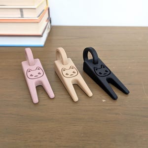 Adorable Stretching Cat Door Stopper | Wall Mount Included | Decorative Door Stopper | Cute Animal Door Wedge | Whimsical Home Decor