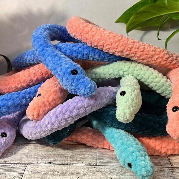 Soft Snake Crochet Stuffed Plushie Animal
